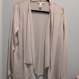 White House Black Market Pale Pink Open Cardigan - Large